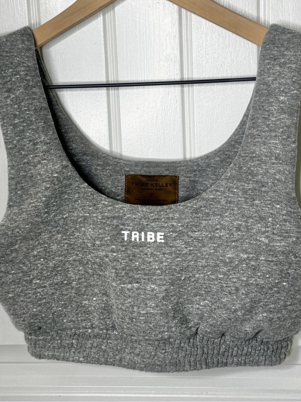 Tribe Kelley Gray Women’s Butter Cropped Sports Bra Athleisure Workout Lounge S